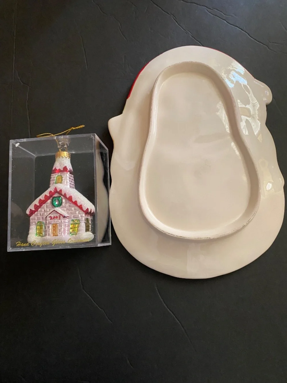 Christmas Cookie Plate & Hand Crafted Glass Ornament